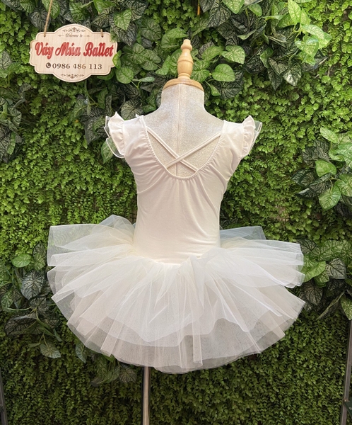 Váy múa tay tiên bướm trắng