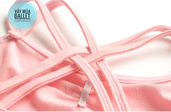 Áo tập múa dây kép đan lưng (tím, xanh, hồng, đen)