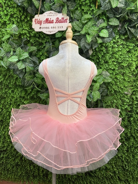 Váy múa 2 dây kép đan lưng nhiều màu