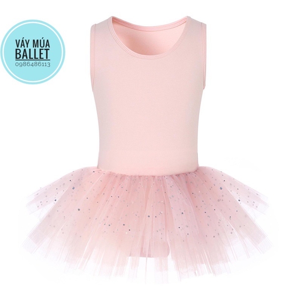 Váy múa ba lỗ sao lấp lánh (tím, đen, hồng)