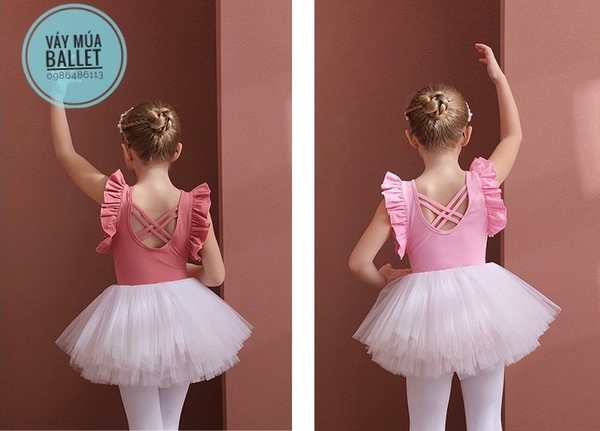 Set áo váy múa bèo vai đan lưng (nhiều màu)