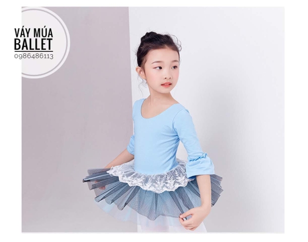 Váy múa bèo ren tay lỡ xanh