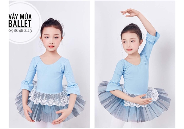 Váy múa bèo ren tay lỡ xanh