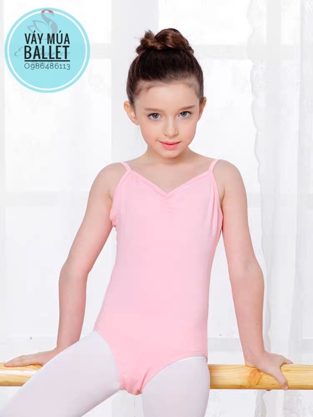 Áo tập múa 2 dây khoét lưng (đen, hồng, xanh)