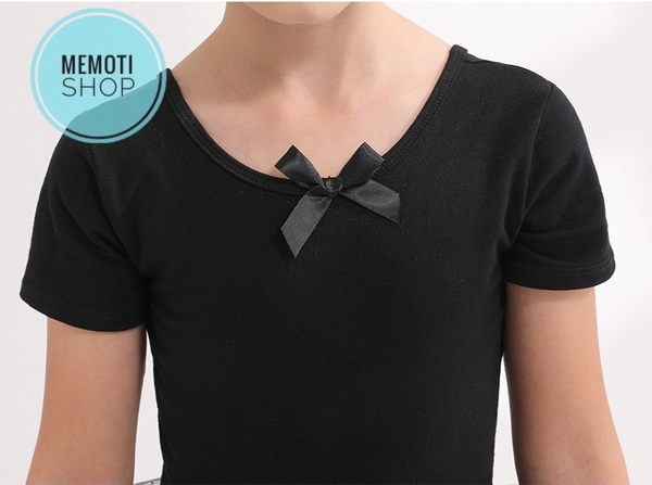 Váy múa đan lưng sao dài tay đen