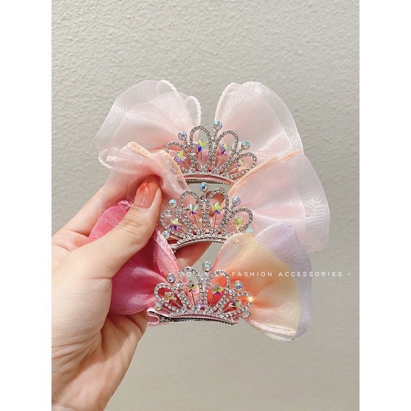 Kẹp nơ vương miện gắn đá