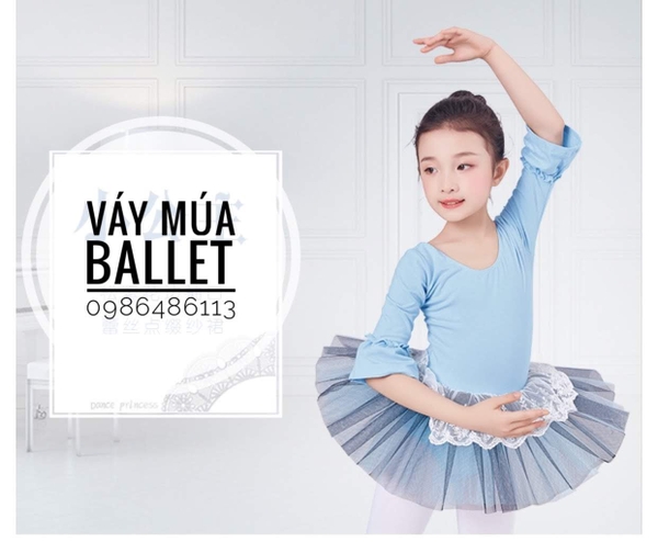 Váy múa bèo ren tay lỡ xanh