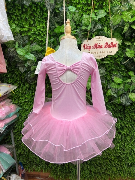 Váy múa nơ lưng dài tay