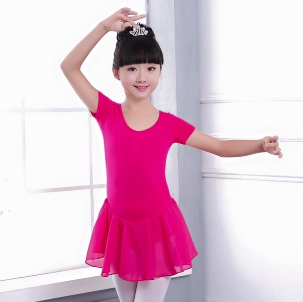 Váy tập múa tay ngắn chân voan