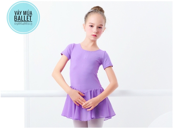 Váy tập múa tay ngắn chân voan