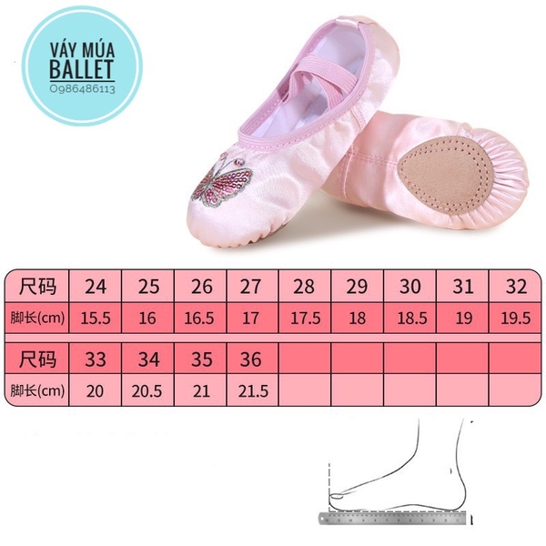 Giày vải múa satin vương miện kimsa