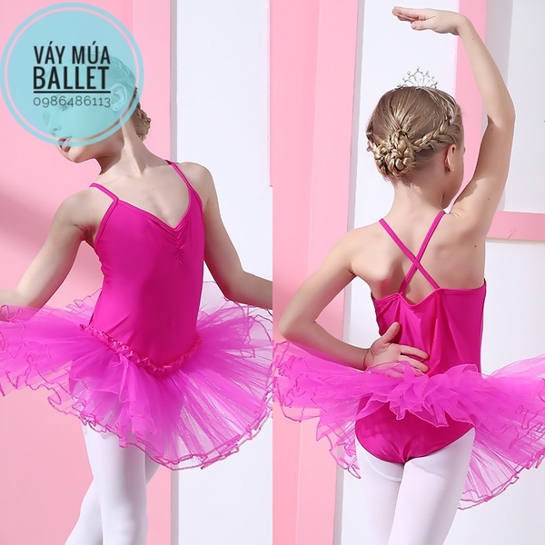 Set áo váy múa thun dây chéo (hồng, xanh, trắng, vàng)