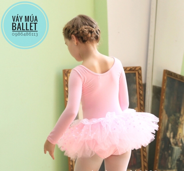 Váy múa ren ngực bèo dài tay