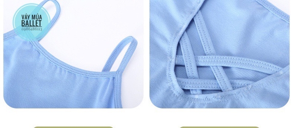 Váy tập múa 2 dây đan lưng (hồng, tím, xanh, đen)