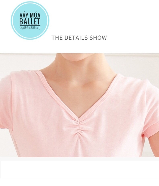 Set áo váy múa vạt chéo lưng ngắn