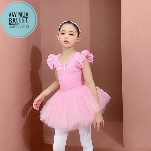 Set áo váy múa tiên nơ sao (tím, hồng, trắng)