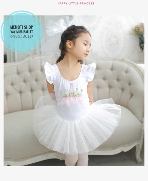 Váy múa vương miện tay tiên (hồng, xanh, trắng)