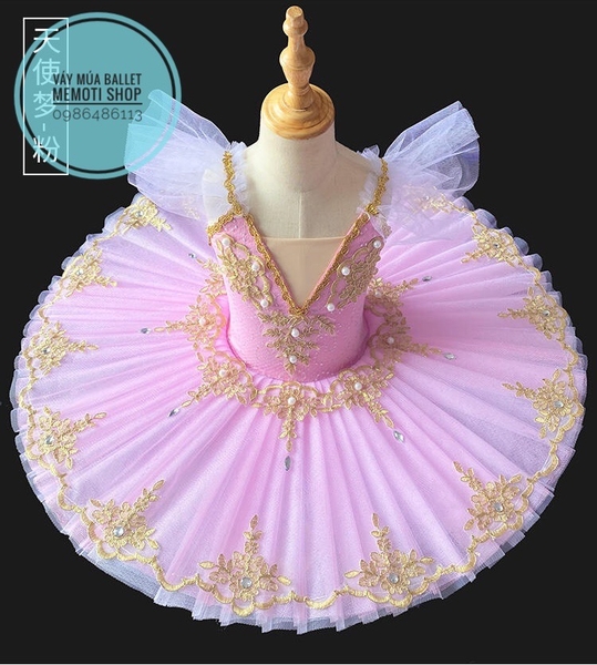 Set váy múa biểu diễn kèm quần tất, vương miện, hoa tay