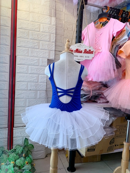 Váy múa dây đan xanh coban