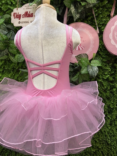 Váy múa 2 dây kép đan lưng nhiều màu