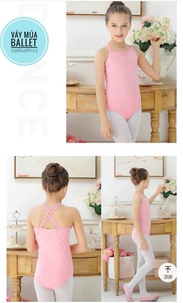 Áo tập múa dây kép đan lưng (tím, xanh, hồng, đen)