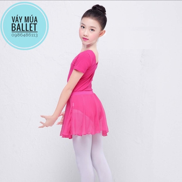 Set áo váy tập múa tay ngắn (tím, hồng, đen, đậm)