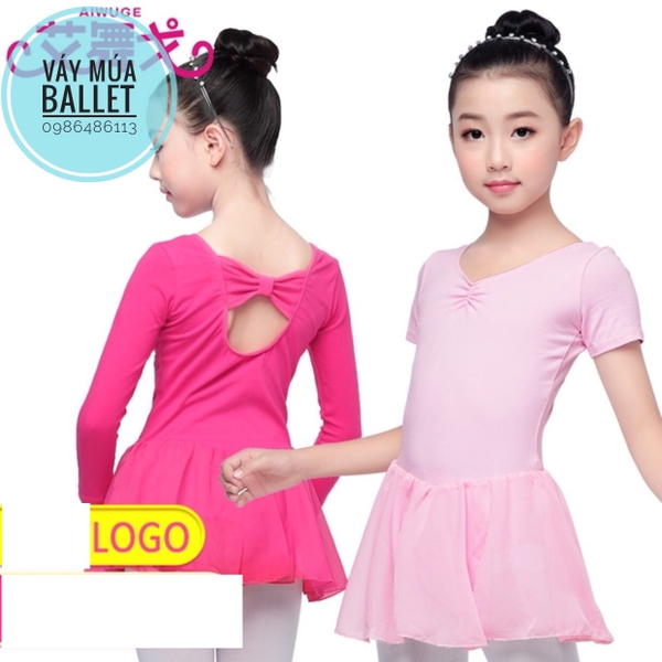 Váy tập múa tay ngắn chân voan