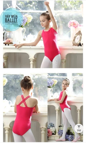 Áo tập múa dây kép đan lưng (tím, xanh, hồng, đen)