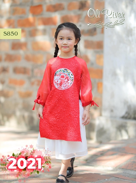 Bộ áo dài cá vọng nguyệt đón Tết