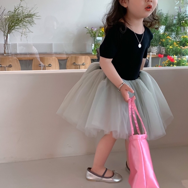 Váy thun lưng đan phối ren xinh xắn