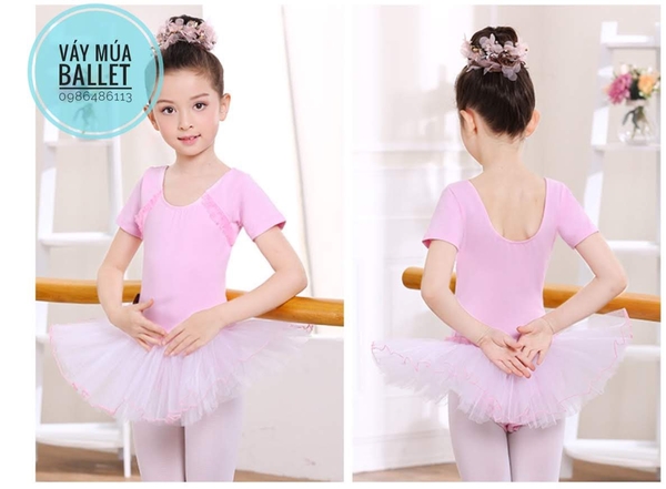 Váy múa bèo cầu ngực 4 màu phối trắng
