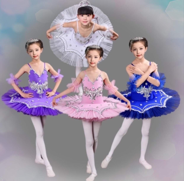 Set váy ballet biểu diễn kèm tất, hoa tay, cài tóc