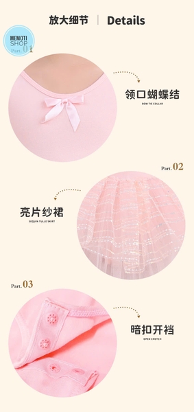 Váy múa chân ren đan lưng dài tay (tím, xanh, hồng)