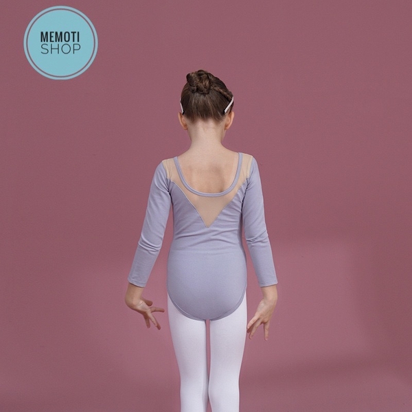 Set áo váy múa V lưng dài tay trắng