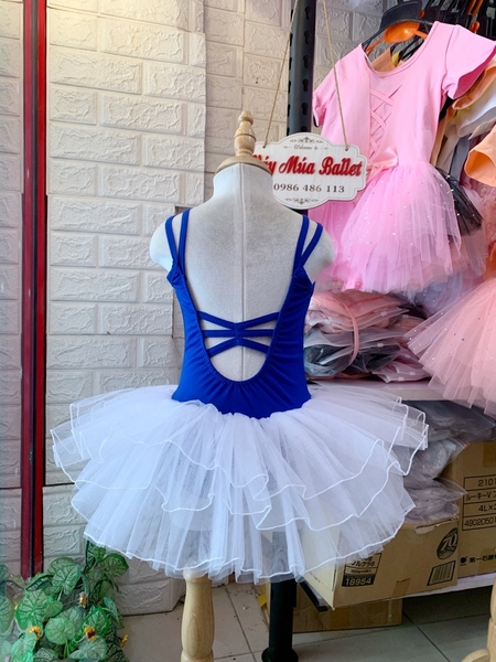 Váy múa dây đan xanh coban