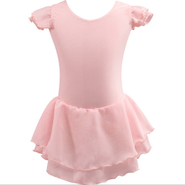 Váy tập múa 2 tầng voan (xanh, hồng nude)