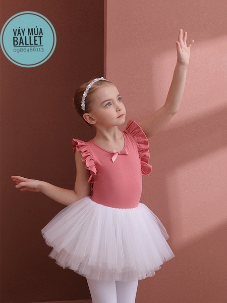 Set áo váy múa bèo vai đan lưng (nhiều màu)