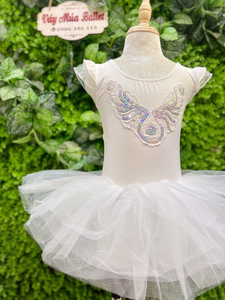 Váy múa tay tiên bướm trắng