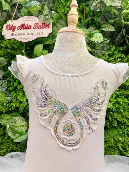 Váy múa tay tiên bướm trắng