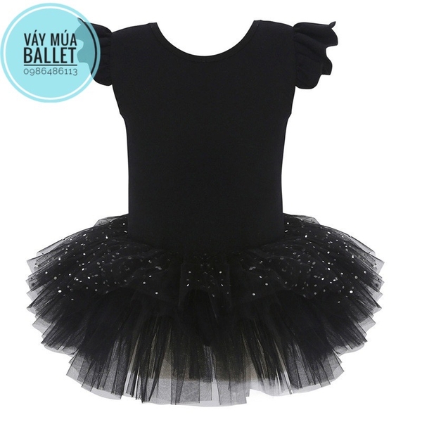 Váy múa tiên sao đan lưng đen