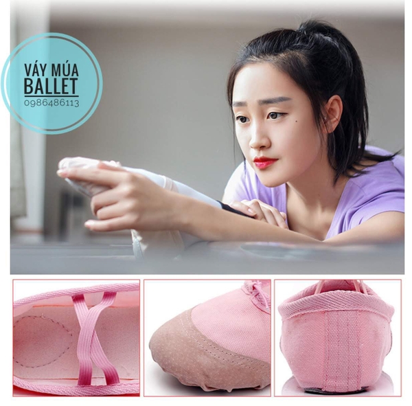 Giày vải múa (trắng, đen, đỏ, hồng)