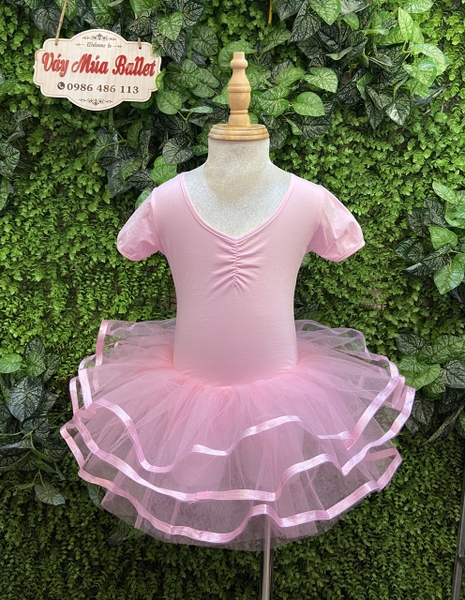 Váy múa nơ lưng viền ngắn