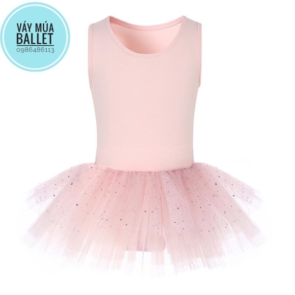 Váy múa ba lỗ sao lấp lánh (tím, đen, hồng)