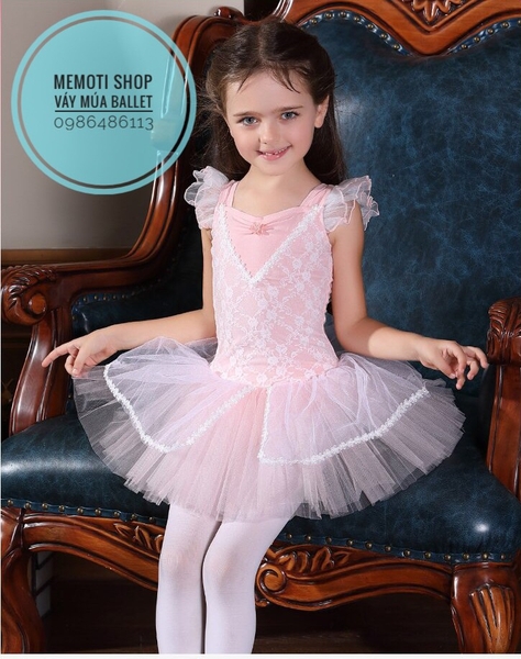 Váy múa phối ren tà vạt