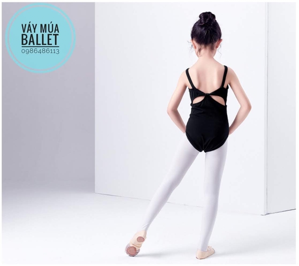 Set áo váy múa 2 dây kép đen trắng