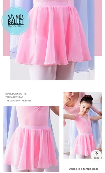 Chân váy múa cạp chun voan mềm(nhiều màu)