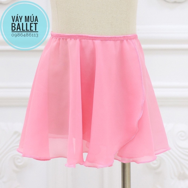 Chân váy múa tà chéo voan mềm (hồng, xanh, đen)