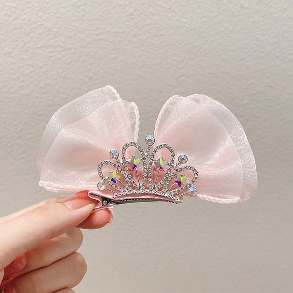 Kẹp nơ vương miện gắn đá