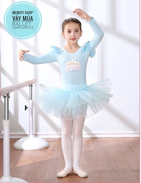 Váy múa vương miện dài tay