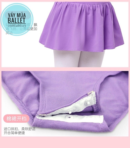 Váy tập múa cotton nơ tay tiên